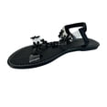 thumbnail image 2 of Styesk Womens Sandals Women's Summer New Large Size Rhinestone Flat Transparent One-line Strap Sandals, 2 of 9