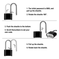 thumbnail image 4 of 2 Pcs Cadenas à Combinaison, Cadenas à Combinaison Robuste à 4 Chiffres, Cadenas à Combinaison pour Extérieur, Serrures de Portail Imperméables pour Clôture, 4 of 7