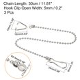 thumbnail image 2 of Uxcell 9.84" Toilet Handle Lever Flush Replacement Ball Flappers Chain  Stainless Steel Silver Tone 3 Pcs, 2 of 6
