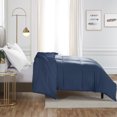 thumbnail image 3 of Nestl All Season Goose Down Alternative Comforter, Queen/Full, Navy, 3 of 6