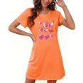 thumbnail image 4 of Chemises de Nuit pour Femmes Grande Taille Robes de Nuit pour Femmes Robe de Nuit à Imprimé Cœur Manches Courtes Col Rond Chemise de Nuit Confort Robe de Pyjama Tenue de Nuit T-Shirt Tenue d'Intérieur Robe de Maison Orange P, 4 of 5