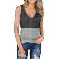 thumbnail image 2 of Fridja Womens Casual Loose Color Matching Button V-neck SleevelessTops Blouses Vests, 2 of 6