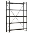 thumbnail image 1 of vidaXL 5-Tier Bookcase Black 140x30x180 cm Solid Mango Wood, 1 of 5
