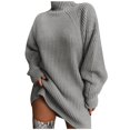 thumbnail image 4 of Femmes Casual Pull Robe de l'Épaule à Manches Longues Sangle en Vrac Pari Midi Robe, 4 of 5