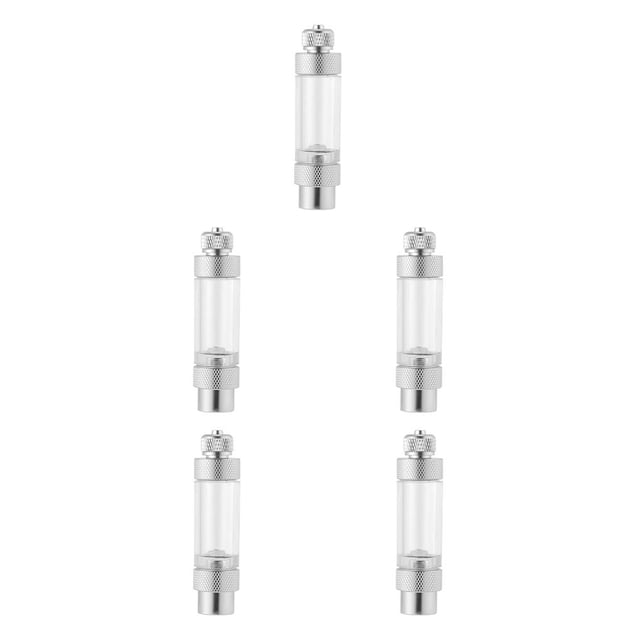 pitrice CO2 Bubble Single/Double Aquarium Aluminum Alloy Non-return CO2 silver 8cm 5Set