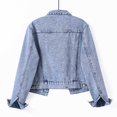 thumbnail image 4 of SHIXIAOO Women's Casual Denim Jacket Slim Fit Long Sleeve Washed Button Up Outerwear for Spring Fall Winter Daily Wear Womens Extra Large Jacket Hot Sweaters, 4 of 8
