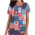 thumbnail image 2 of Snoarin Hauts d'Été Grande Taille pour Femmes Chic Décontracté Mode pour Femmes Décontracté Uni Col Rond Manches Courtes Poches T-Shirt Ample Chandail à Enfiler Hauts Uniformes de Travail pour Femmes en Liquidation, 2 of 5