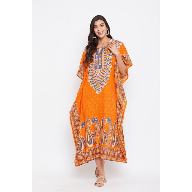 Oussum Robe Kaftan Longue pour Femmes, Robe Maxi Décontractée d'Été Ample pour Dames, Grande Taille, Robe de Soirée Confortable, Caftan en Ligne