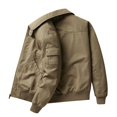 thumbnail image 3 of RXIRUCGD Veste de Travail à Manches Longues Multi-Poches Zippée pour Hommes, Khaki, Taille : 4TG, 3 of 7