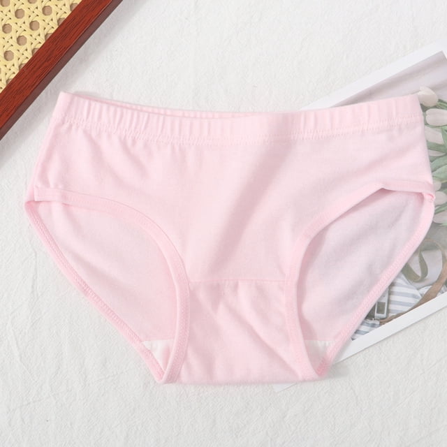 Girls Underwear Solid Color Comfortable Breathable Children's Briefs for Everyday Use Fit Soft Material