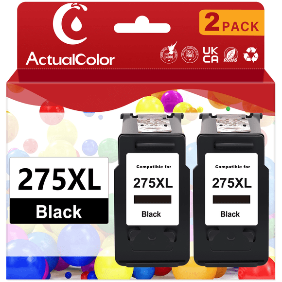 275XL Black Ink Cartridge for Canon 275 XL Ink for PIXMA TS3722 TS3520 TR4722 Printer, 2 Black