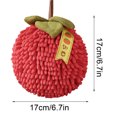 thumbnail image 1 of Towels for Bathroom, Set of 1 Cute Fruit Decorative Fuzzy Ball Hand Towel with Loop for Kitchen, 1 of 5