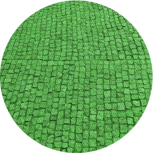 Ahgly Company Tapis de Zone Rond Vert Transitionnel pour Intérieur Lavable à la Machine, 8 Pieds Rond