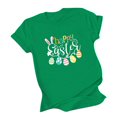 thumbnail image 1 of AMERTEER T-Shirt Joyeuses Pâques pour Femmes Col Rond Manches Courtes Coupe Ample Décontractée Imprimé Bunny, 1 of 3