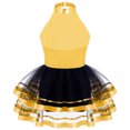 thumbnail image 2 of Oyolan Robe Justaucorps de Danse Ballet Métallique à Paillettes pour Filles avec Jupes en Tulle Robes de Performance Or 6, 2 of 6