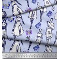 thumbnail image 3 of Soimoi Modal Satin Fabric Women & Camera Fashion Printed Fabric 1 Yard 42 Inch Wide, 3 of 3