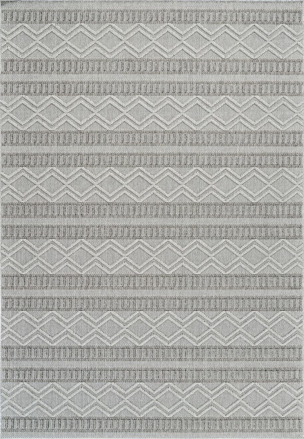 Tapis d'interieur exterieur abstrait Rug Branch Hogar, gris beige, moderne - Salon, chambre, salle a manger et cuisine