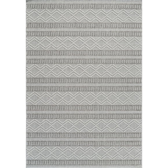 Rug Branch Hogar Abstract Indoor Outdoor Area Rug, Grey Beige, Modern - Living Room, Bedroom, Dining Room, and Kitchen