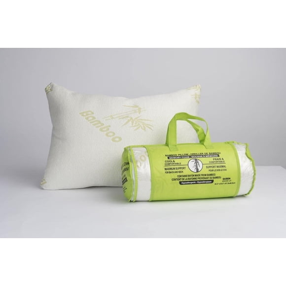 Hypoallergenic, Shredded Memory Foam Bamboo Pillow That Provides Maximum Support for Back & Neck