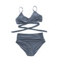 thumbnail image 4 of Gupgi Female  Spaghetti Strap Bikini Tops+ Leopard Print Bikini Panties, 4 of 8