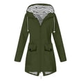 thumbnail image 1 of Kcodviy Manteau de Pluie Uni pour Femme, Veste à Col Roulé à Capuche pour Femme, Manches, Décontracté, Extérieur, Grande Taille, Chandail à Capuche pour Femme, Coupe-Vent Décontracté, Manteau Ample, 1 of 5