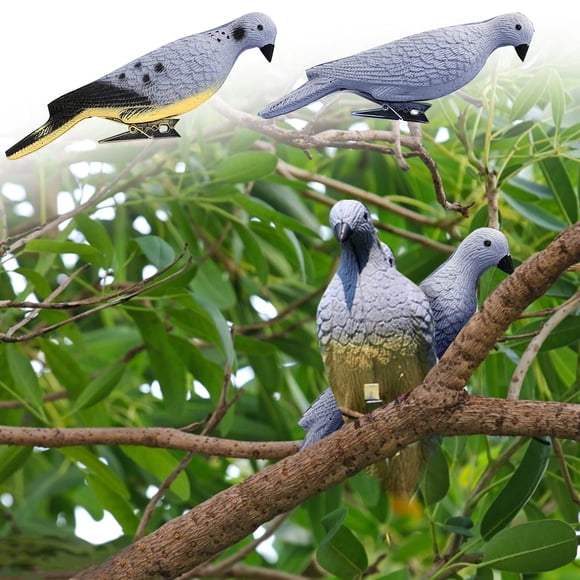 CQCYD 2 Pcs Decoy Pieuvre de Champ Simulation Decoy Pigeon Ornement Plastique Dove Figurine pour Arbre Suspendu Décoration des Fêtes Déco Maison