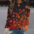 thumbnail image 2 of KIHOUT Chandails Molletonnés pour Femmes en Liquidation, Hauts Blouse à Manches Longues d'Automne et d'Hiver à Col Rond à Imprimé Floral, Coupe Ample, Taille P-2TG, 2 of 5