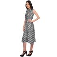 thumbnail image 3 of Moomaya Adjustable Fabric Belt Printed Lapel Collar Button Down Casual Dress, 3 of 4