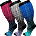 thumbnail image 1 of SUTENGDA 3 Pairs Plus Size Compression Socks for Women Men Wide Calf 20-30 mmHg Extra Large for Circulation Support Recovery XXL, 1 of 9
