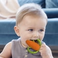 thumbnail image 2 of Infantino Lil' Nibbles Textured Baby Teething Toy, Orange Carrot, 2 of 4