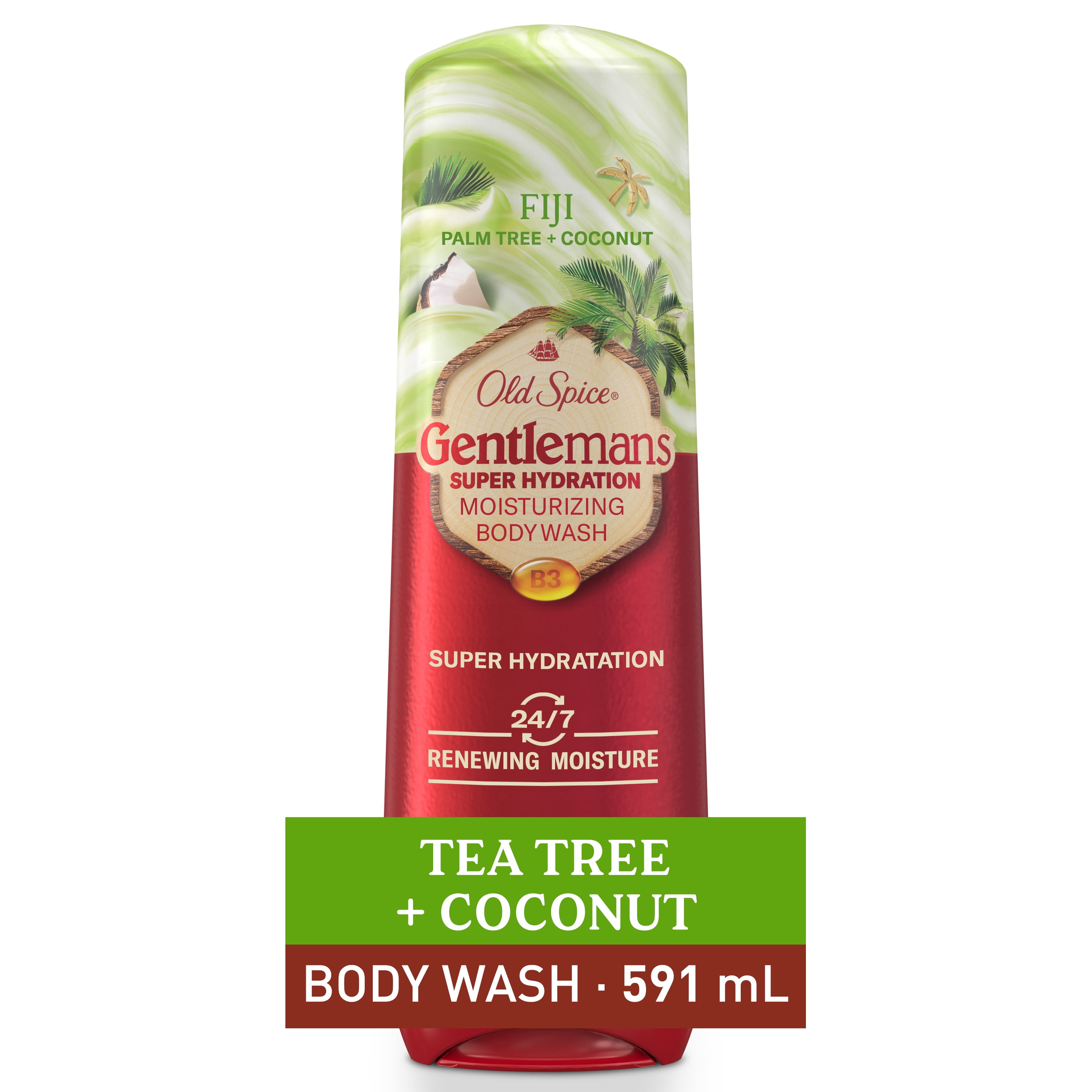 Nettoyant pour le corps pour hommes Old Spice Super Hydratation, Fiji avec palmier et noix de coco, hydratation régénératrice 24 heures sur 24, 7 jours sur 7, 591 mL (20 oz)