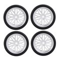 thumbnail image 3 of Milaget 4 Pack RC Car Rims And Tires Durable Tires 32mm Diameter Repalces for 1:18 Scale Sliver, 3 of 9