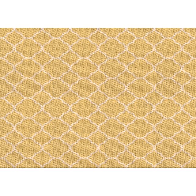 Ahgly Company Tapis Rectangulaire Lavable en Machine Intérieur Transitionnel Jaune, 7 Pieds x 9 Pieds