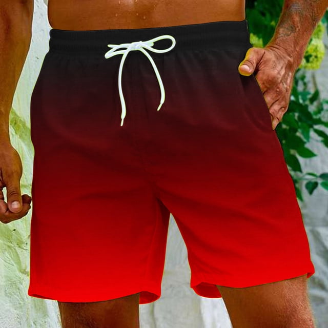LSLJS Short Décontracté à Imprimé Dégradé pour Hommes, Short de Plage, Cadeaux pour Hommes