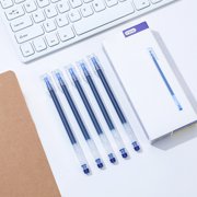 12 Transparent Quick Dry Gel Pens 0.5mm, Xinsrenus Fine Point Retractable Gel Pen Set for School Office, Smooth Writing Ink Pens with Polyhedral Grip for Daily Notes Lectures, Blue
