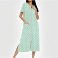 thumbnail image 1 of Womens Bathrobe, Zip Up Robe For Women Long Housecoat Knit Bathrobes Full Lengthgradient Color Nightgown With Pockets, Womens Gifts, L, 1 of 7