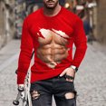 thumbnail image 2 of T-Shirts Sans Manches pour Hommes T-Shirt Révélateur de Muscles pour Hommes T-Shirt 3D Imprimé Non Positionné à Manches Longues Col Rond T-Shirt Décontracté Haut Blouses T-Shirts en Coton pour Hommes T-Shirts d'Été pour Hommes, 2 of 5