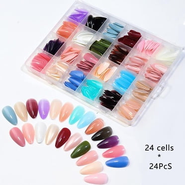 ABPWLY Medium False Nails, False Nails, Pasted On The Nails of Women and Girls,24*24pcs Clearance Fake Nails Canada Days Nails Press Ons False Nails
