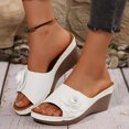 thumbnail image 2 of DXOUPM Sandals Womens Open Toe Floral Decorative Casual Wedge Sandals Slip on Ladies Shoes, 2 of 4