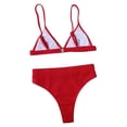 thumbnail image 4 of Qertyioot Women's Swimsuit Set Sexy With Chest Pad Without Underwire Solid Split, 4 of 6