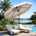 thumbnail image 2 of Costway Parasol de Patio 10 Pi avec Base Lestée, Sacs de Sable, Inclinaison à Bouton-Poussoir et Manivelle Beige, 2 of 10