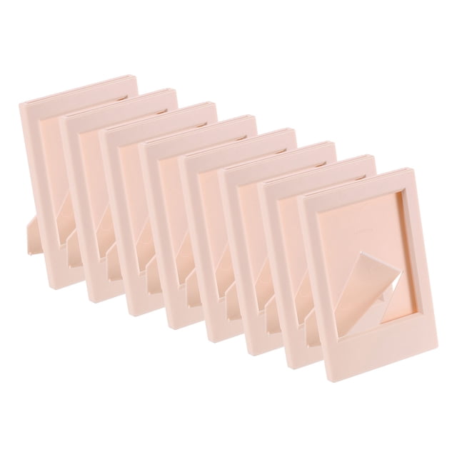 Uxcell 8 Pcs Mini Cadres Photo 2.4 x 3.6 Pouces Rectangulaire Petit Support de Cadre Photo, Rose