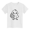 thumbnail image 3 of PMVFHDE Tenue de Pâques Fille T-Shirt Graphique de Pâques / Imprimé Lapin et Oeuf Manches Courtes Col Rond / T-Shirt de Fête en Coton Doux pour Tout-Petit / Tenue Décontractée Printemps Été Blanc,12-13 Ans, 3 of 6