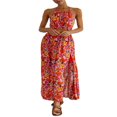thumbnail image 1 of Robe Longue d'Été pour Femme à Imprimé Floral à Bretelles Spaghetti Robe de Vacances, 1 of 9