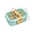 thumbnail image 2 of Dvkptbk Lunch Box Straw Japanese Style Bento Box Popular Student Lunch Box Plastic Microwave Oven Lunch Box Low Lunch Box for Office Workers Camping Essentials, 2 of 9