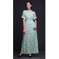 thumbnail image 3 of Bimba Robe Longue Maxi d'Été à Manches Kimono Imprimée de Feuilles de Cari en Rayonne avec Fente - Petit, 3 of 6