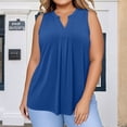 thumbnail image 4 of Posijego Débardeurs Grande Taille pour Femmes Blouse Habillée Col en V Sans Manches Plissée Décontractée pour le Travail, 4 of 7