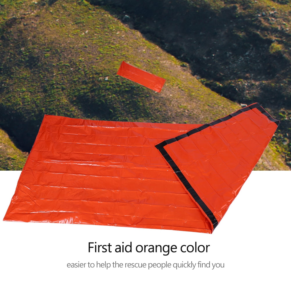 Fdit Reusable Emergency Sleeping Bag Thermal Waterproof Survival Camping Travel Orange, Outdoor Sleeping Bag, Envelope Sleeping Bag