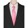 thumbnail image 5 of INSPIRE CHIC Pretied Zipper Ties for Men Solid Color Satin Shine Neckties Formal Casual Pink, 5 of 5