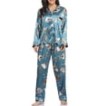 thumbnail image 1 of EQWLJWE Ensemble de Pyjama en Satin pour Femme, Ensemble de Lingerie 2 Pcs à Boutons, Petit, 1 of 1